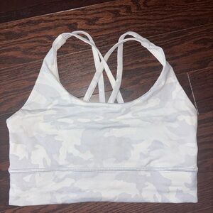 Women's White Camo Sports Bra